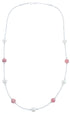 Rhodochrosite Fresh Water Pearl Sterling Silver Bead Necklace BX118727